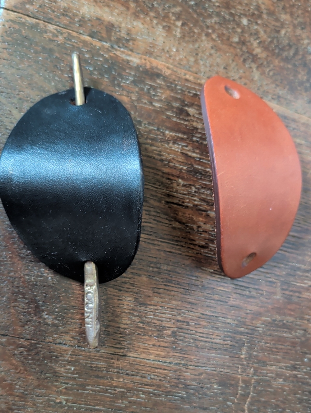 LeatherFount Hair Barrette/ Stick  Black and Brown